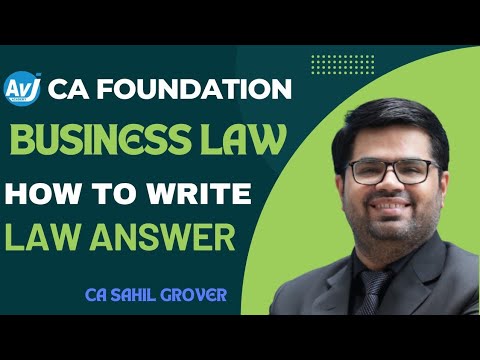 CA Foundation Law | How to Write a Law Answer