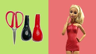 DIY Doll Fashion Dress With Balloon | Making Easy No Sew Clothes for Barbie |  EASY BARBIE HACKS