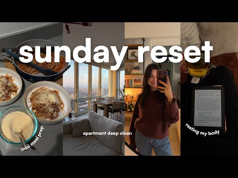 RELAXING SUNDAY RESET | apartment deep clean, mini meal prep, resetting my batteries, spray tan