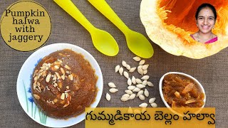 Gummadikaya halwa recipe in telugu || Gummadikaya halwa with jaggery in telugu || gummadikaya recipe