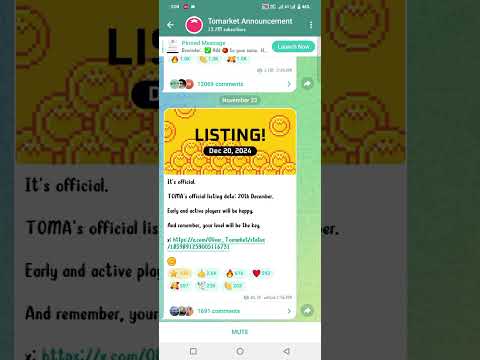 Tomarket listing date announced || tomarket listing on December 20th#tomarket #tomarketairdrop