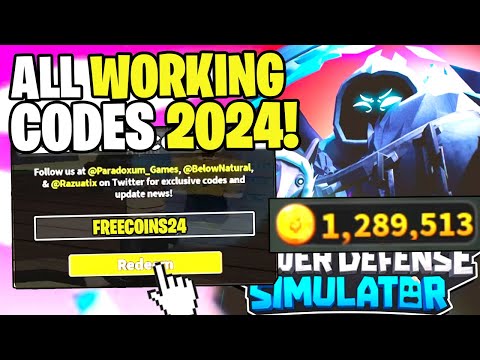 *NEW* ALL WORKING CODES FOR TOWER DEFENSE SIMULATOR IN 2024! ROBLOX TOWER DEFENSE SIMULATOR CODES