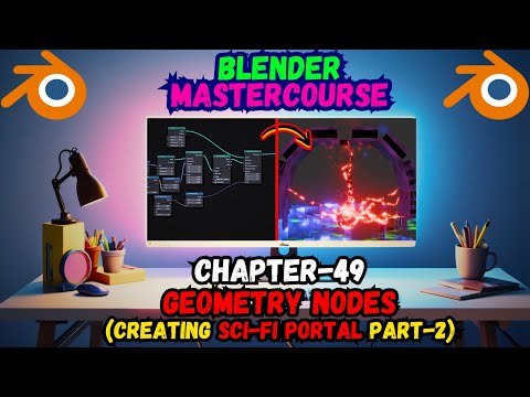 BLENDER MASTERCOURSE: Chapter-49: Geometry Nodes: Creating a SciFi Portal Scene (Part-2)