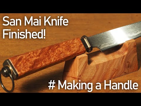 明治時代の鉄でナイフを作ってみた。# 柄を作る＆完成！ / Making San Mai Knife from 100 year old iron # Handle & Finished!