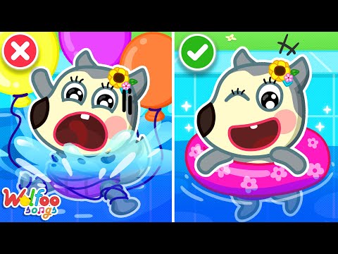 Be Careful, Baby Mommy! - Safety In The Pool Song | Kids Songs & Nursery Rhymes @WolfooFamilySongs