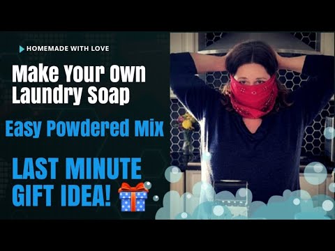 Homemade Laundry Soap- Fast and Easy Dry Mix- Cute Gift in a Jar