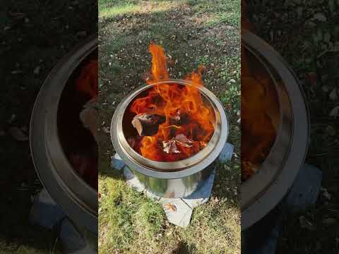 Fire on a Cool New England Day!#fire #firepit #newengland #autumn #outdoors #solostove