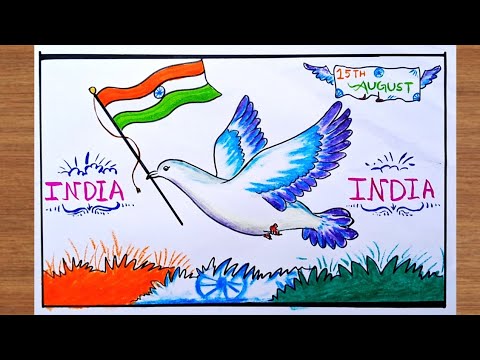 Easy Independence Day Drawing | Beautiful Independence day drawing | 15th August Drawing  🇮🇳