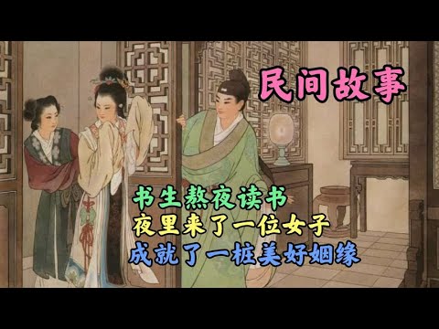 书生熬夜读书, 夜里来了一位女子, 成就了一桩美好姻缘