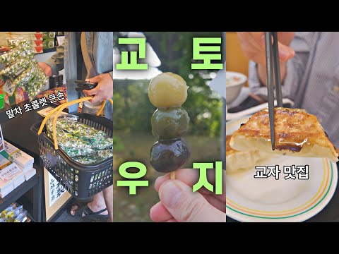 [일본 브이로그] 교토 우지 마지막 방문..🍵 (말차 초콜렛, 이토켄, 호지차 경단, 스타벅스 뵤도인점, 유명한 빵집, 타마키테이, 교자노 오쇼)