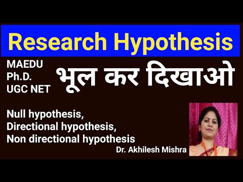 Research Hypothesis in hindi | hypothesis testing | Null hypothesis and alternative hypothesis