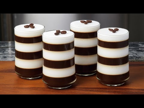 Amazing dessert with coffee and milk