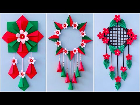 3 Easy and Quick Paper Wall Hanging Ideas / A4 sheet Wall decor / Cardboard  Reuse /Room Decor DIY