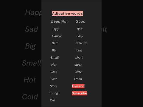 Adjective words #english #shortsvideo