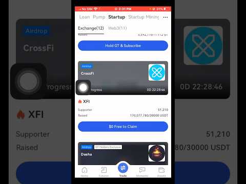 Gate.io Startup Free Offering: CrossFi (XFI) 🤑