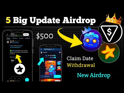 New 5 Updates Big Airdrop $500 Earn | ton station - mojar - tapswap & Claim