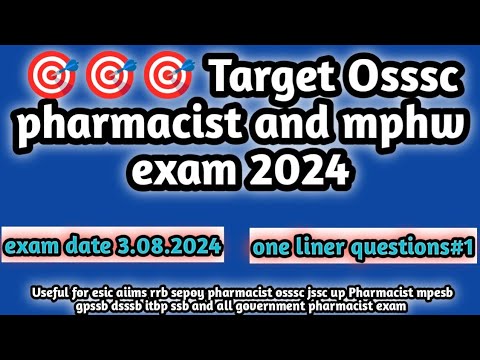 one liner questions for osssc Pharmacist and mphw exam preparation