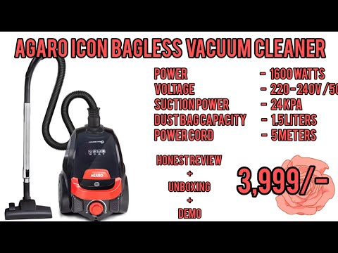 AGARO ICON Bagless Vacuum Cleaner, 1600W, Best for home and office, best vacuum cleaner underRS.4000