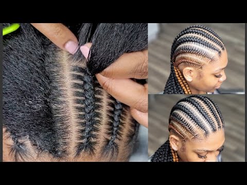 4.7 million 8 stitch braids | skunk stripe🦨 | straight back braids