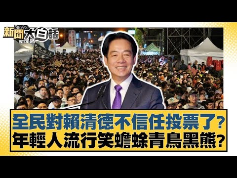 全民對賴清德不信任投票了？年輕人流行笑蟾蜍青鳥黒熊？【新聞大白話】20241224-1｜李明賢 陳揮文 何景榮