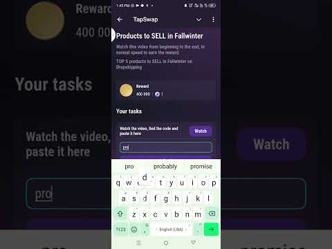 Tapswap video code Products to SELL in Fallwinter #tapswap #tapswapcode #digitalcurrency #crypto