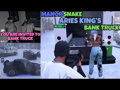 Manor Ambush Aries King's Bank Truck After DJ Snakes Them Being in their Group | NOPIXEL 4.0 GTA RP