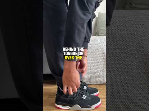 Pants Over The Tongue or Behind It?#sneakers #jordan4 #stylingtips #fashion #tutorial