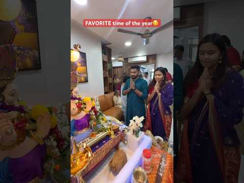 FIRST Ganesh Chaturthi After Marriage 🥰 #shorts #ashortaday #couple #minivlog