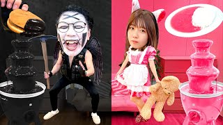 【対決】真っ黒なハンバーガー！？ 24時間ブラック VS ピンクチャレンジやってみた！〜BLACK VS PINK COLOR CHALLENGE〜