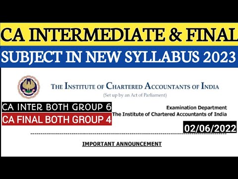 |CA SUBJECT NEW 2023| CA INTERMEDIATE & FINAL STUDENTS |