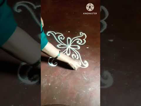 5×1 dots rangoli Easy and simple beginners #rangoli