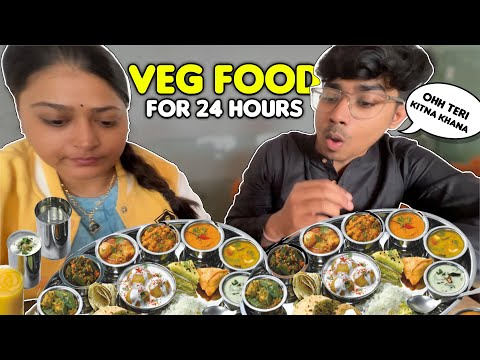 I only ate VEG FOOD for 24 HOURS Challenge⏲😋 | Food Challenge| Agra Food Tour