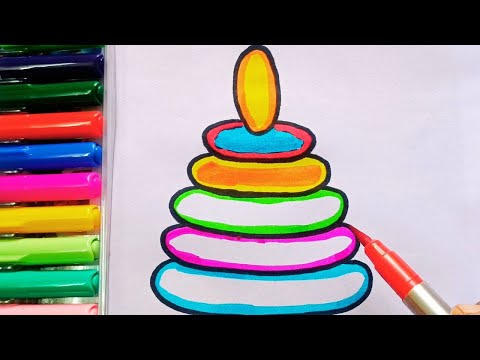 Drawing and Painting  Stacking toy for Kids Toddlers | Simple Drawing, Coloring #drawing