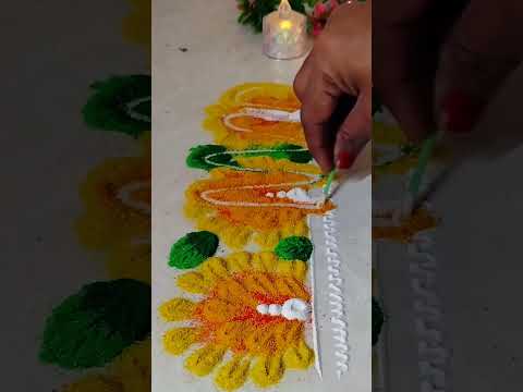 Easy attractive rangoli #shortsfeed #shots #trending #viral #muggulu #kolam #diwalirangoli