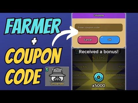 COUPON CODE Free Parts & FARMER Update - Legend of Slime: Idle RPG