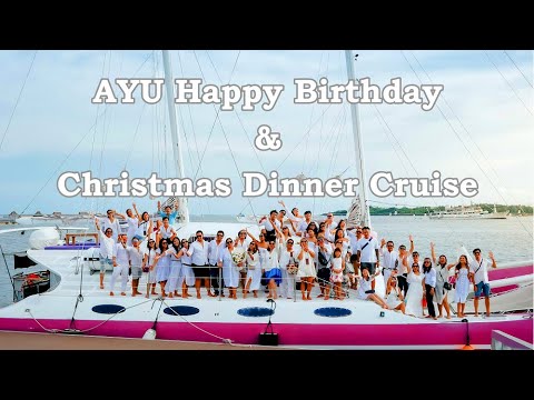 【バリ島暮らしVlog】サンセットディナークルーズ / 船上バースデーパーティーAYU Happy Birthday & Christmas Dinner Cruise