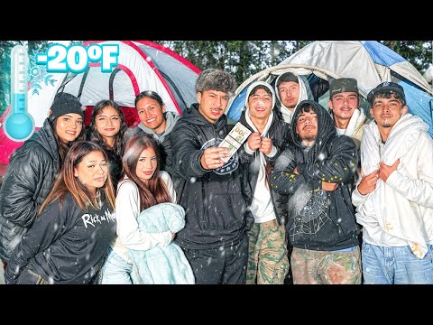 LAST FAN TO LEAVE THE TENT WINS $1500!!! (FREEZING COLD CHALLENGE)