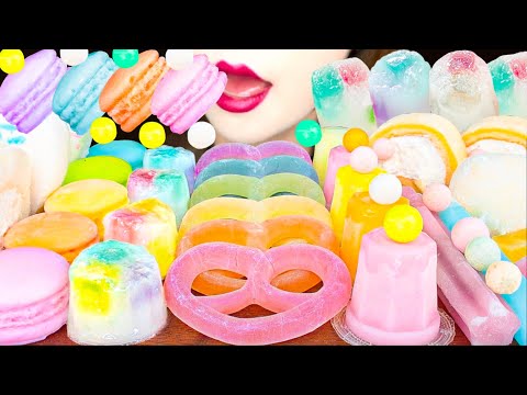 【ASMR】PASTEL COLOR DESSERTS ⭐️ MUKBANG 먹방 食べる音 EATING SOUNDS NO TALKING