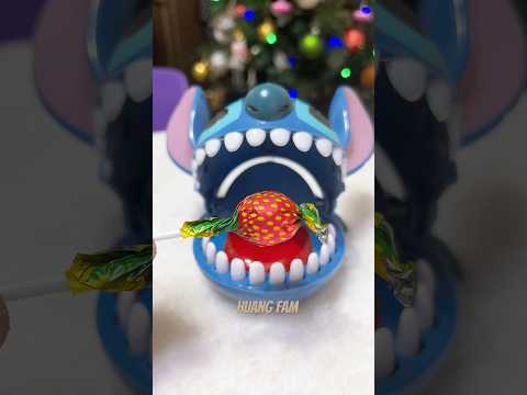 ASMR STITCH DENTIST EATING STRAWBERRY LOLLIPOP