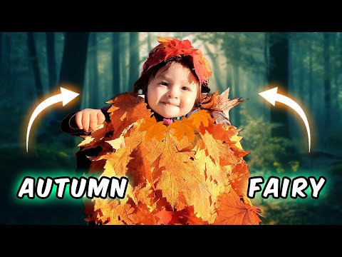 I transformed my daughter into a Autumn Fairy 🧚🍁 我把女儿米娅变成了秋天的精灵，一起披上枫叶披风！