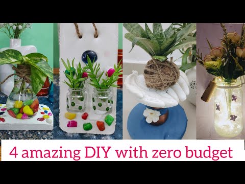 4 Zero cost diy ideas 💡|| Best out of waste ☘️|| 4 amazing home decor with zero budget