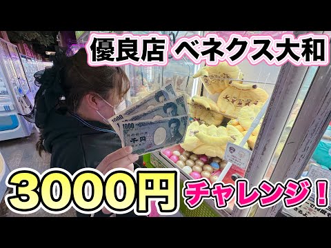 【クレーンゲーム】初企画！3000円チャレンジ♪優良店ベネクス大和で実践