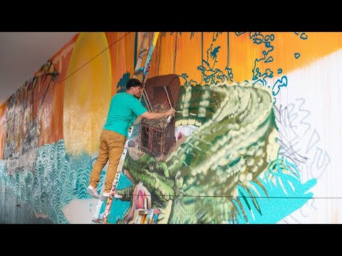 The Making of the Gasparilla Mural at AVE Tampa Riverwalk and Melting Pot Social