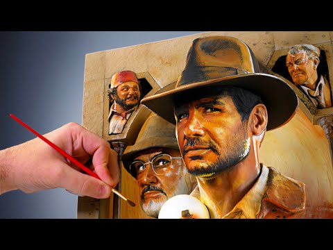 Sculpting a 3D Indiana Jones Poster