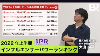 インフルエンサーパワーランキング(IPR) by BitStar 2022上半期ランキング 解説！