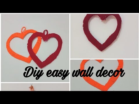 Diy Heart shape wall decor / Easy wall decor