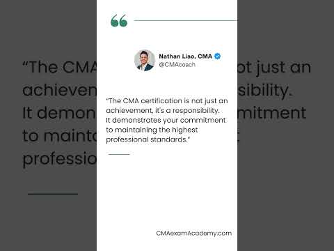 The CMA certification is not just an achievement, it's a responsibility. It demonstrates your...