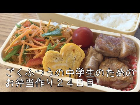 ２４日目♫ごく普通の中学生のためのお弁当づくり♫パリ麺サラダ弁当♫