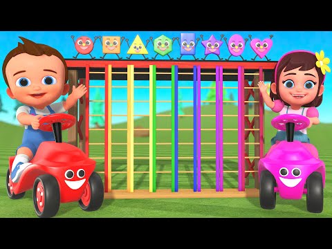 Learn Shapes and Colors for Children with Little Babies Fun Play Wooden Tumbling Toy Set 3D Kids Edu