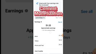 Content Monetization Facebook 🤑 #contentmonetization #contentmonetizationfacebook #shorts